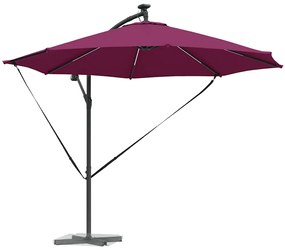 Guarda-sol de Bananeira Cantilever com bloqueio Vermelho bordô