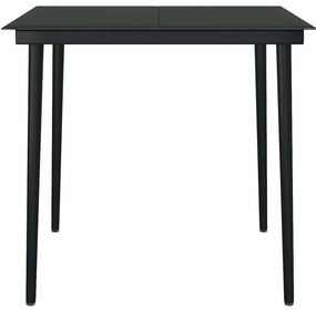 Conjunto jantar jardim 3 peças vidro vime PE castanho