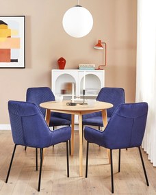 Mesa de jantar redonda em madeira clara ⌀ 90 cm SANDY Beliani
