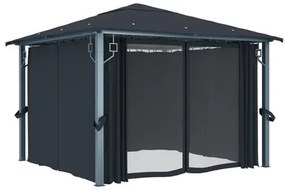 Pérgola 3x3 com Cortina e Rede Mosquiteira - Várias Cores