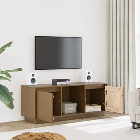Móvel de TV 110,5x35x44 cm madeira de pinho maciça castanho mel