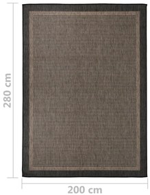 Tapete de tecido plano para exterior 200x280 cm castanho-escuro