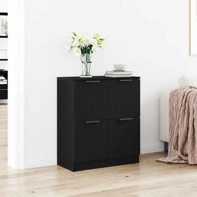 Buffet de Carvalho Preto vidaXL - 60 x 30 x 70 cm - Feito de Madeira Genérica
