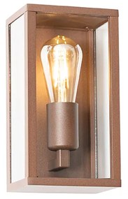 Candeeiro de parede industrial castanho ferrugem 26 cm IP44 - Charlois