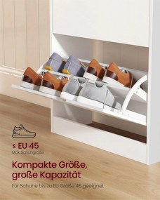 Sapateira com 3 portas, 24 x 60 x 139 cm, branco