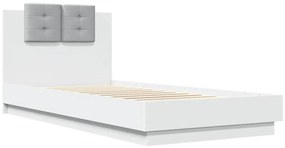 Estrutura cama c/ cabeceira 90x200 cm derivados madeira branco