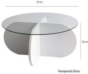 Mesa de Café Bubble – Branca – 75 cm x 35 cm x 75 cm