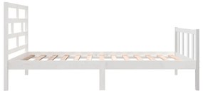 Estrutura de cama pequena solteiro 75x190cm pinho maciço branco