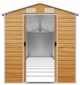 Abrigo de jardim 191x895x198 cm aço galvanizado castanho-claro