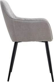 Conjunto de 2 Cadeiras Lince em Tecido Cinzento - Design Moderno