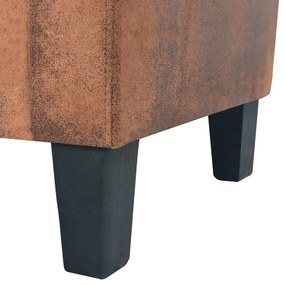 Conjunto de sofás 2 pcs camurça artificial castanho