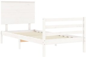 Estrutura de cama com cabeceira 90x200 cm madeira maciça
