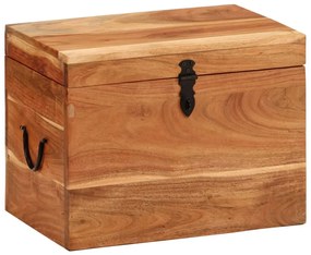 Caixa de arrumação 39x28x31 cm madeira de acácia maciça