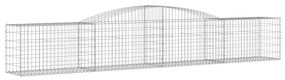 Cestos gabião arqueados 4 pcs 400x50x60/80 cm ferro galvanizado