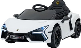 Carro elétrico para Crianças Lamborghini Revuelto 12V 4x4 Rodas Espuma EVA, Assento couro ecológico Branco