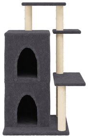 Árvore p/ gatos c/ postes arranhadores sisal 97 cm cinza-escuro