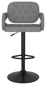 Bancos de bar 2 pcs tecido cinzento-claro