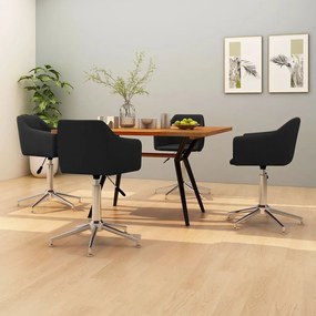 vidaXL Cadeiras de jantar giratórias 4 pcs tecido preto