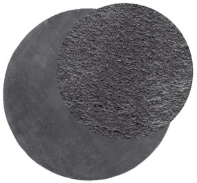 Tapete pelo curto macio e lavável HUARTE Ø 120 cm antracite