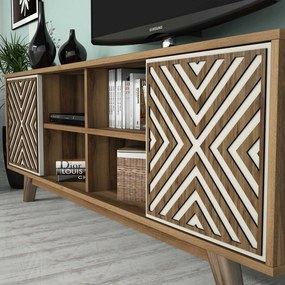 Móvel de TV Inci – Nogueira e Creme – 160 x 56,2 x 35 cm