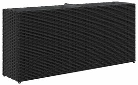 Floreira com 2 vasos 90x20x40 cm vime PE preto