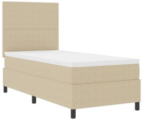 Cama Box Spring com Colchão Verde Claro Cinza Solteiro Tecido de Cordu