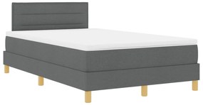 Cama Box Spring com Colchão Cinza Escuro 120x190 cm Tecido