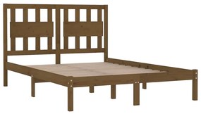 Estrutura de cama 200x200 cm pinho maciço castanho mel