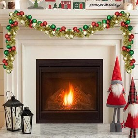 vidaXL Guirlanda de Bolas de Natal Multicolor 186 cm Poliestireno