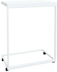 Mesa de apoio c/ rodas 55x35x70 cm derivados de madeira branca