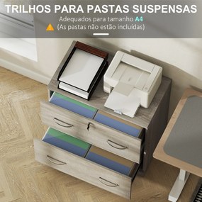 Armário para Aquivos com Gavetas Armário de Arrumação de Escritório com Fechadura e 2 Chaves 74x42x72 cm Madeira