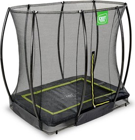 Trampolim retangular de solo Silhouette 153 x 214 cm com rede de segurança - preto