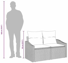 Sofá de Jardim para 2 Pessoas com Armazenamento e Almofadas VidaXL Pre