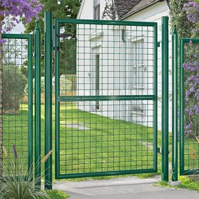 Portão de jardim, porta de jardim, aço galvanizado 106 x 6 x 170 cm Verde