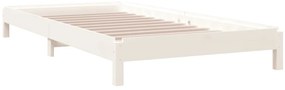 Cama empilhável 90x190 cm madeira de pinho maciça branco