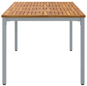 Mesa de Jardim 200x90x75 cm em Acácia Sólida e Metal