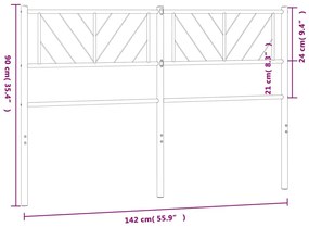 Cabeceira de cama 135 cm metal branco