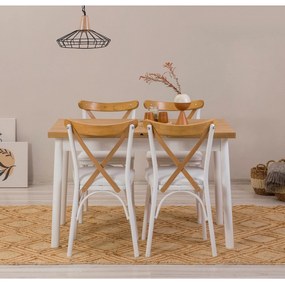 Conjunto de Mesa de Jantar Extensível Oliver – Branco – Mesa: 120x77x7