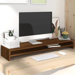 815293 vidaXL Suporte monitor 100x24x13cm derivados madeira carvalho castanho
