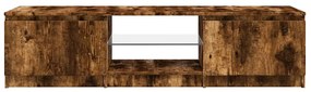 Móvel de TV com luzes LED 140x40x36 cm carvalho fumado