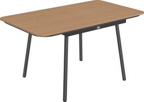 Outsunny Mesa de jardim 140 x 80 cm para 6 pessoas resistente à ferrugem Mesa de jantar exterior com tampo WPC Pés ajustáveis, Teca | Aosom Portugal