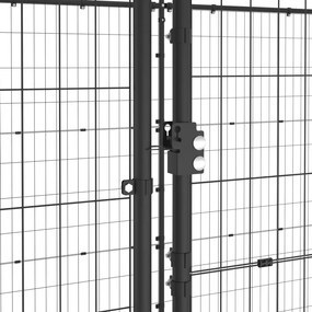 Canil de exterior com telhado 12,1 m² aço