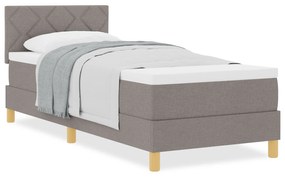 Cama Box Spring com Colchão Taupe 80x200 cm Tecido