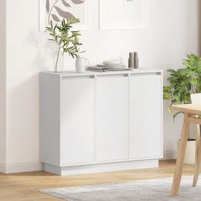 Aparador vidaXL com LED Branco 90x32x75 cm em madeira de engenharia