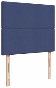 Cama box spring c/ colchão e LED 120x190 cm tecido azul