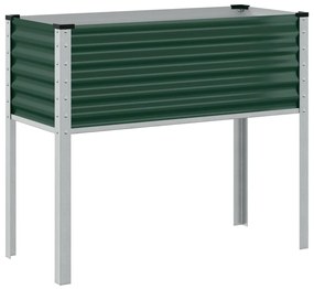 Vaso/floreira de jardim 100x41x90 cm aço verde