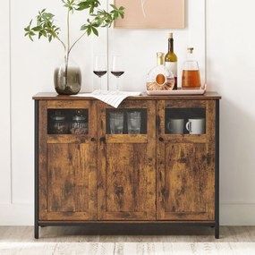 Aparador 100 x 35 x 75 cm castanho vintage-preto