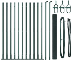 Cerca de Fio Soldado com 13 Postes Flangados Verde 1.4 x 25 m Aço