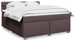 vidaXL Cama com molas/colchão 180x200 cm tecido castanho-escuro
