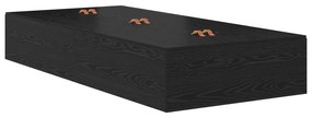 Cama de Armazenamento Carvalho Preto 90x200 cm